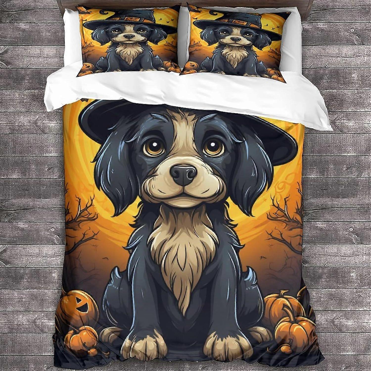 LikeEj غطاء لحاف مجموعة 3D نمط طباعة الفراش هالوين لحاف غطاء لحاف مجموعة ، ستوكات الملك لينة