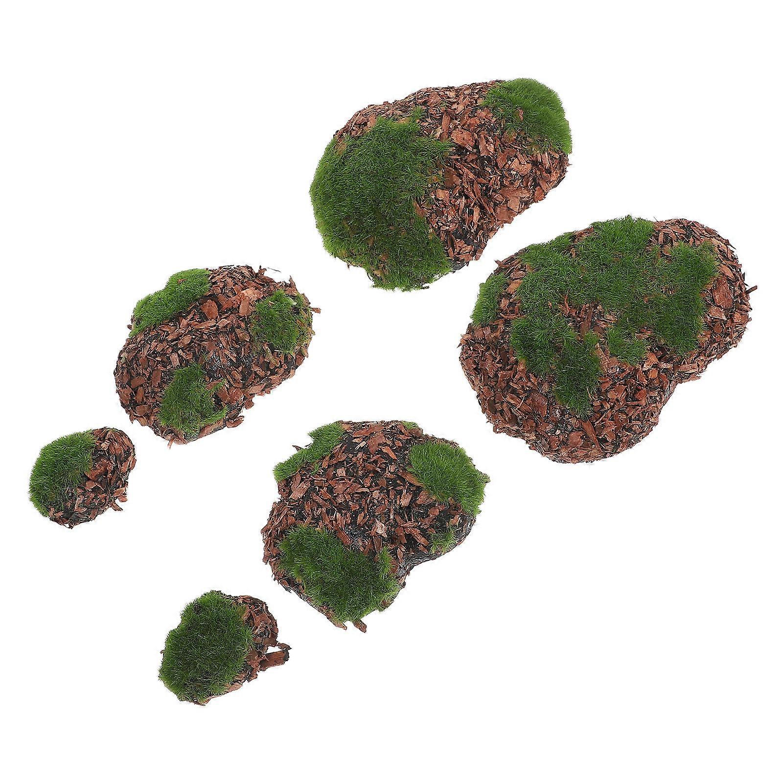 Fake Moss Artificial For Dollhouse Decoration Lightweight 6Pcs