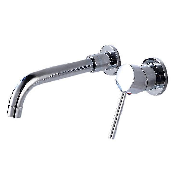 Wall Mounted Bathroom Faucet with Single Handle 360° Swivel Spout Solid Brass Chrome Finish