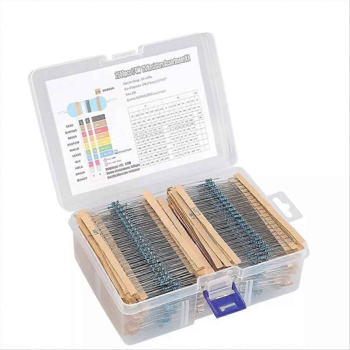 2600Pcs 130 Values Resistors Assortment Kit