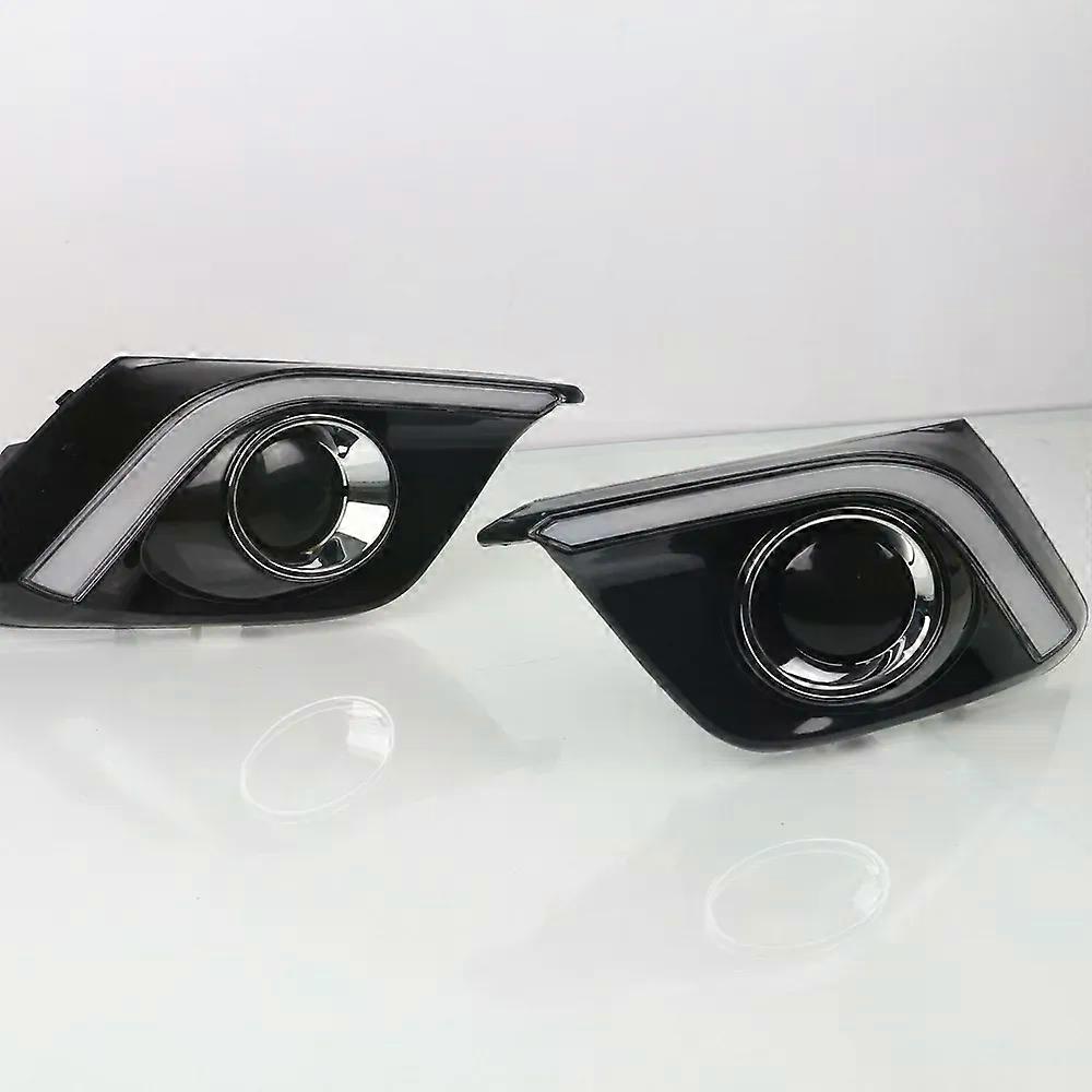 2Pcs DRL For Mazda 3 Mazda3 Axela 2014 2015 2016 LED Daytime Running Lights Daylight Fog lamp with turn signal light