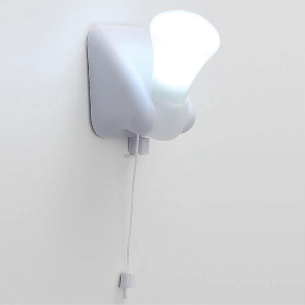 LED Wall Light Battery Operated with Pull Cord, SelfAdhesive, Energy Saving for Bedroom Kitchen