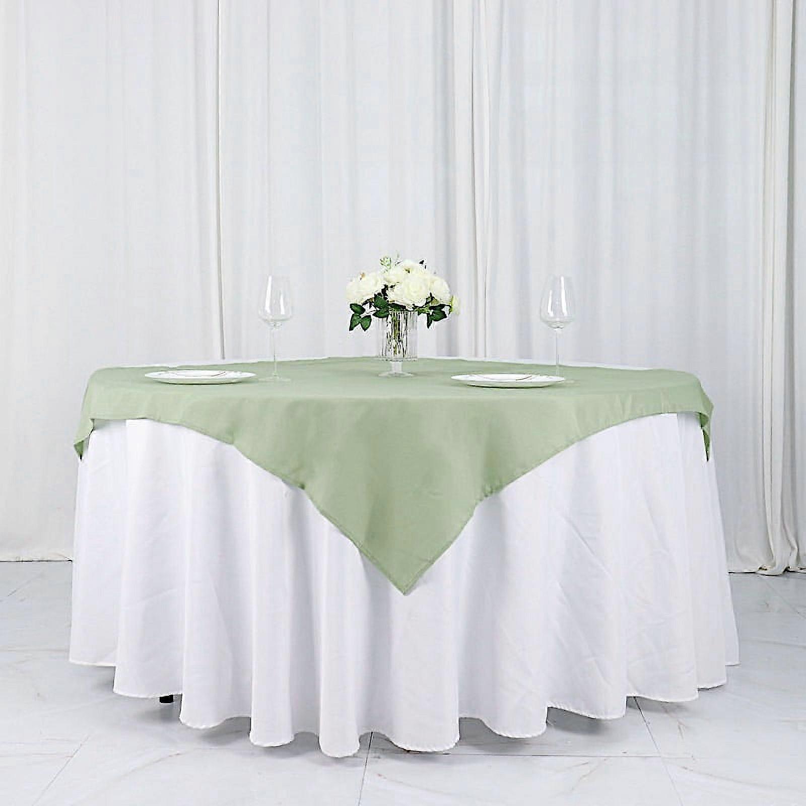 BalsaCircle 54" x 54" Square Polyester Tablecloth Sage Green