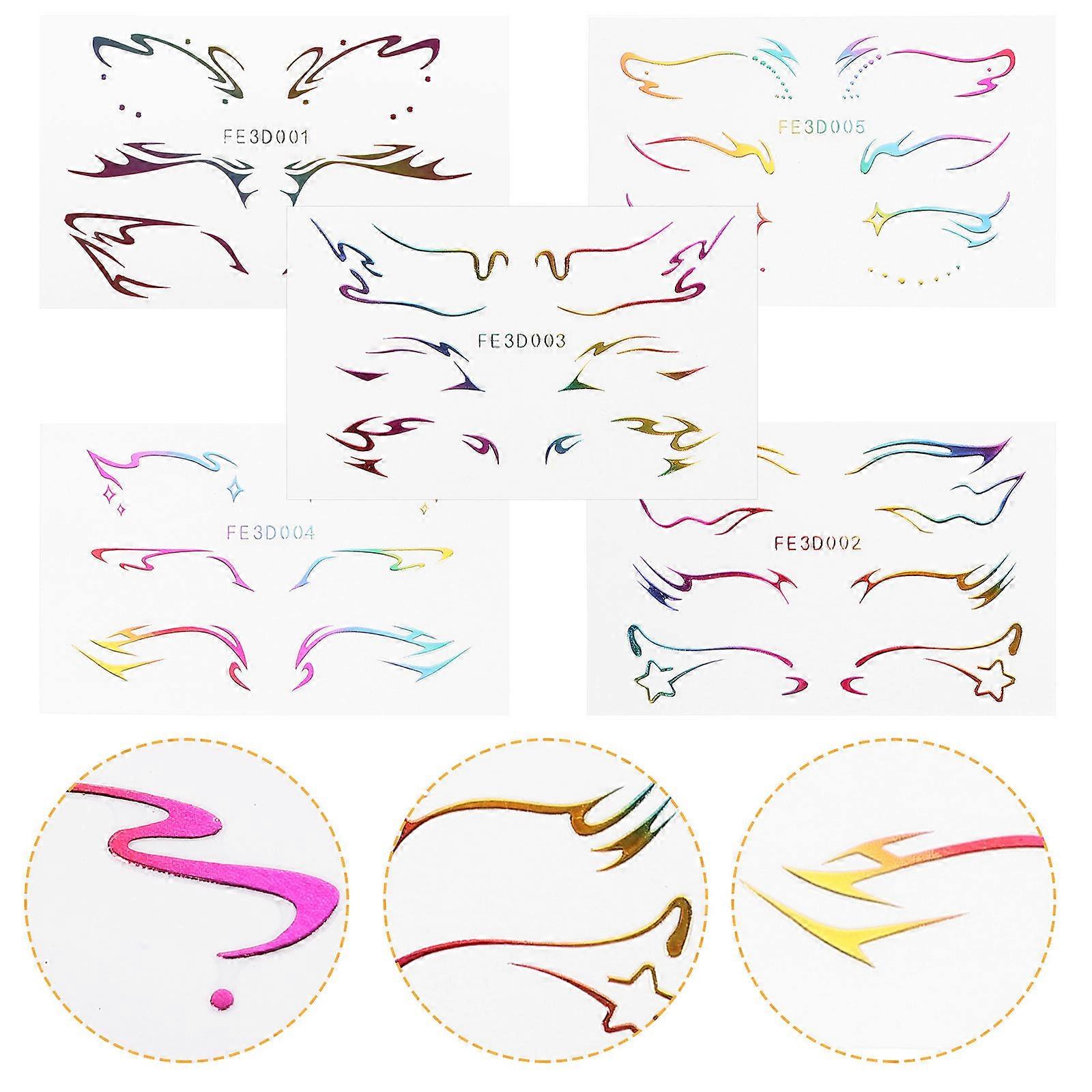 Eye Makeup Stickers Temporary Eyeliner Decals for 25 Sheets Assorted Color