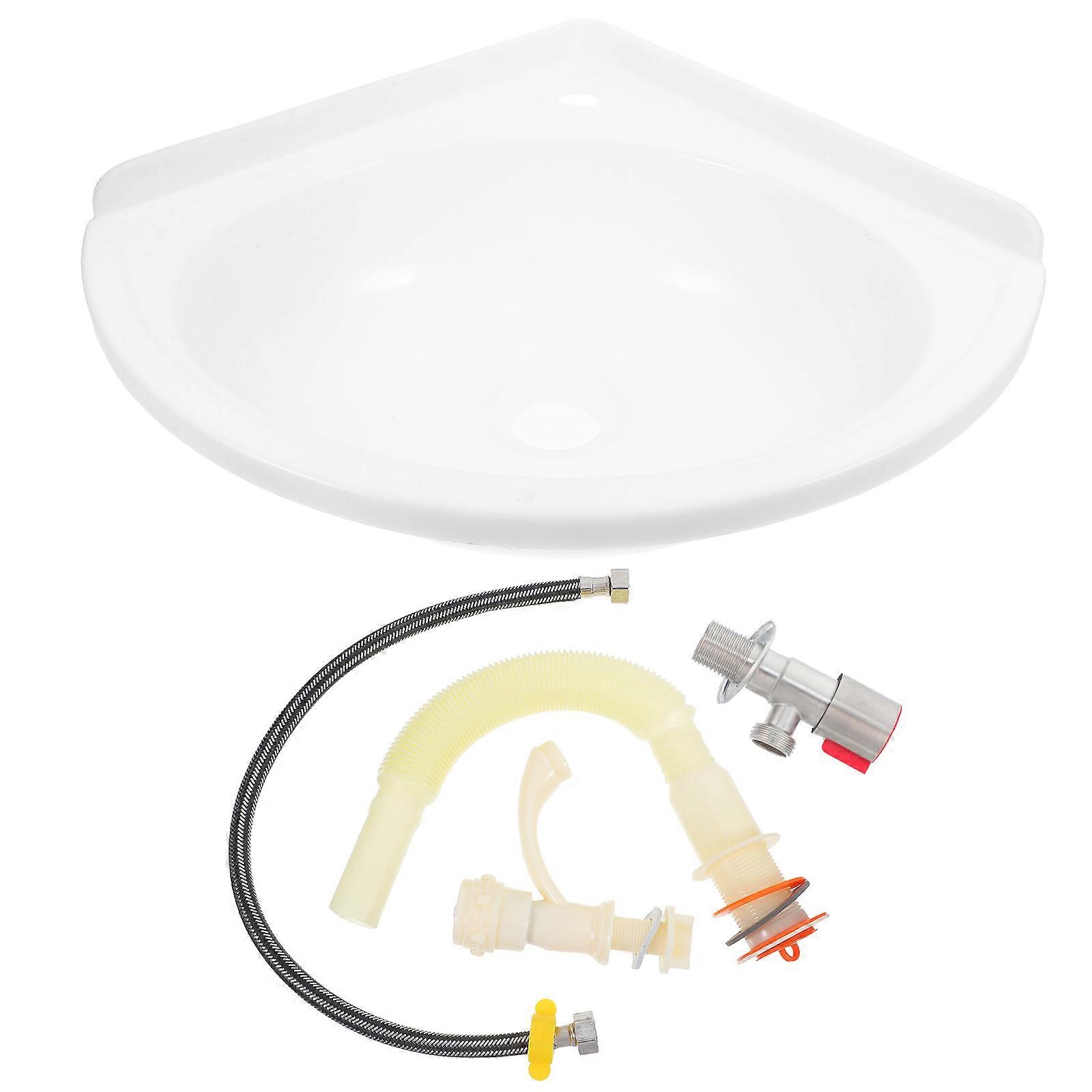 Wall Mounted Sink Plastic Corner Washbasin for Bathroom Easy to Install