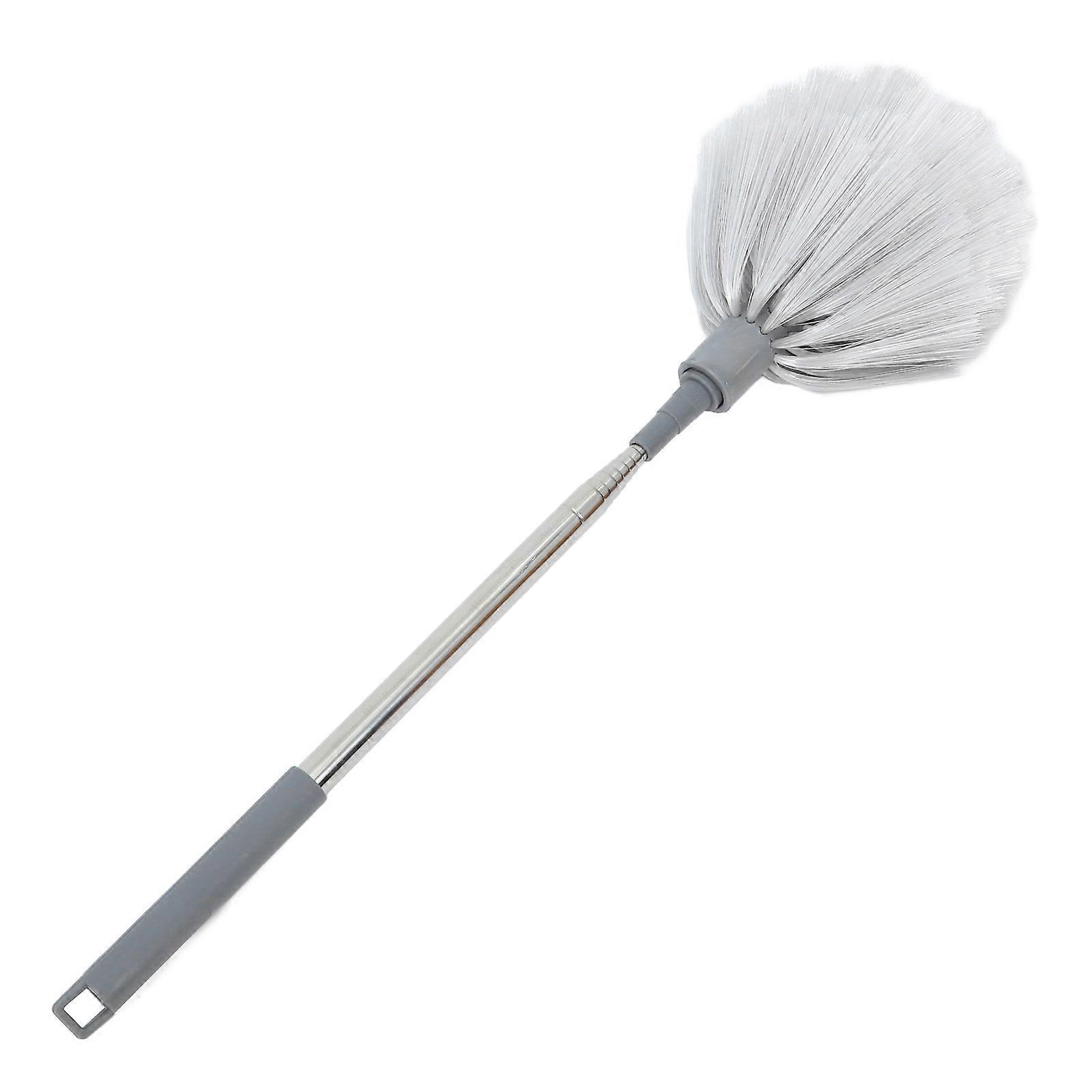 Telescoping Duster Extendable Duster For High Ceilings Dust Cleaning Gray Cylindrical Shape For Indoor Cleaning 1Set
