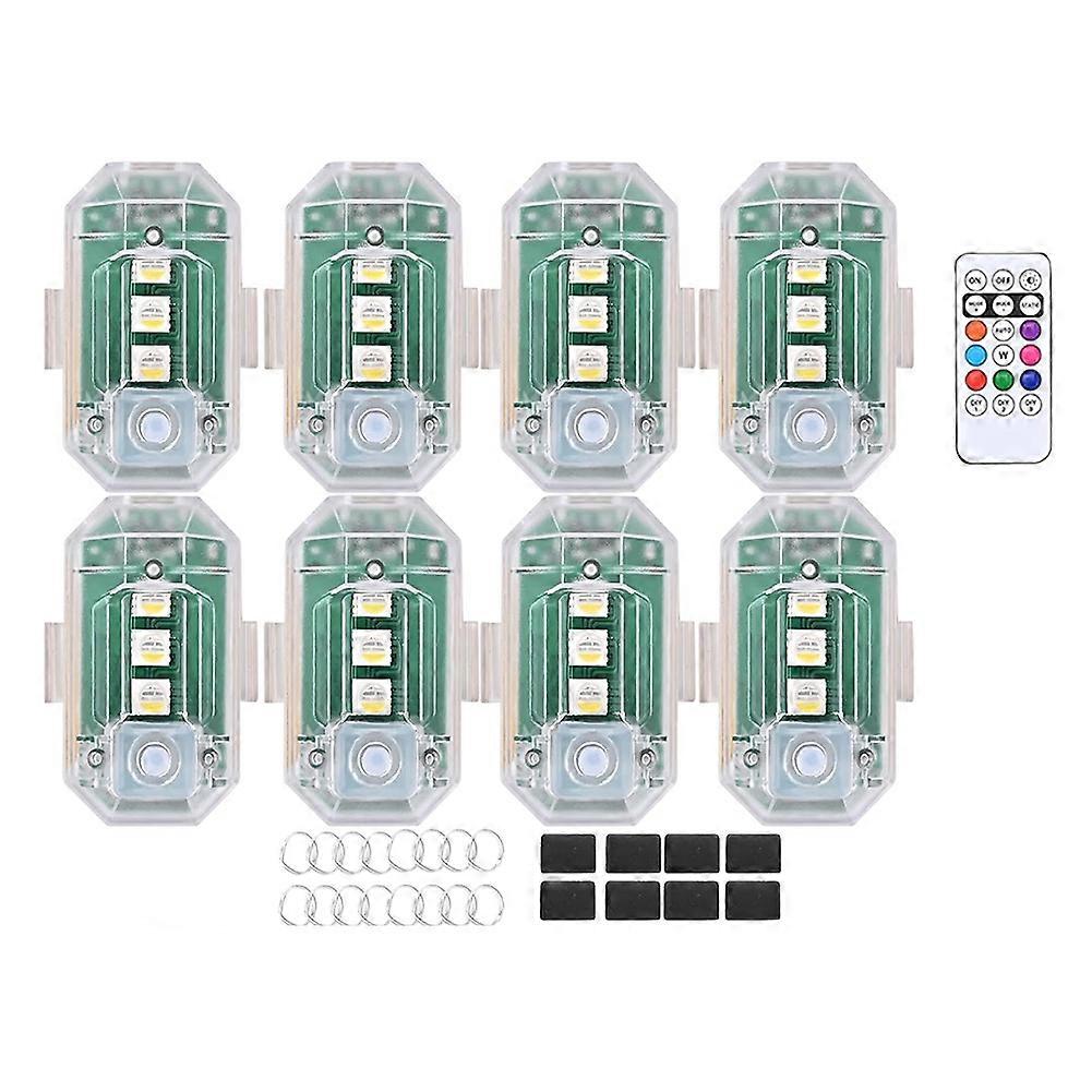 8PCS Wireless LED Strobe Lights with Remote Control, 350 MAh USB Rechargeable 8-Color High Brightness Waterproof