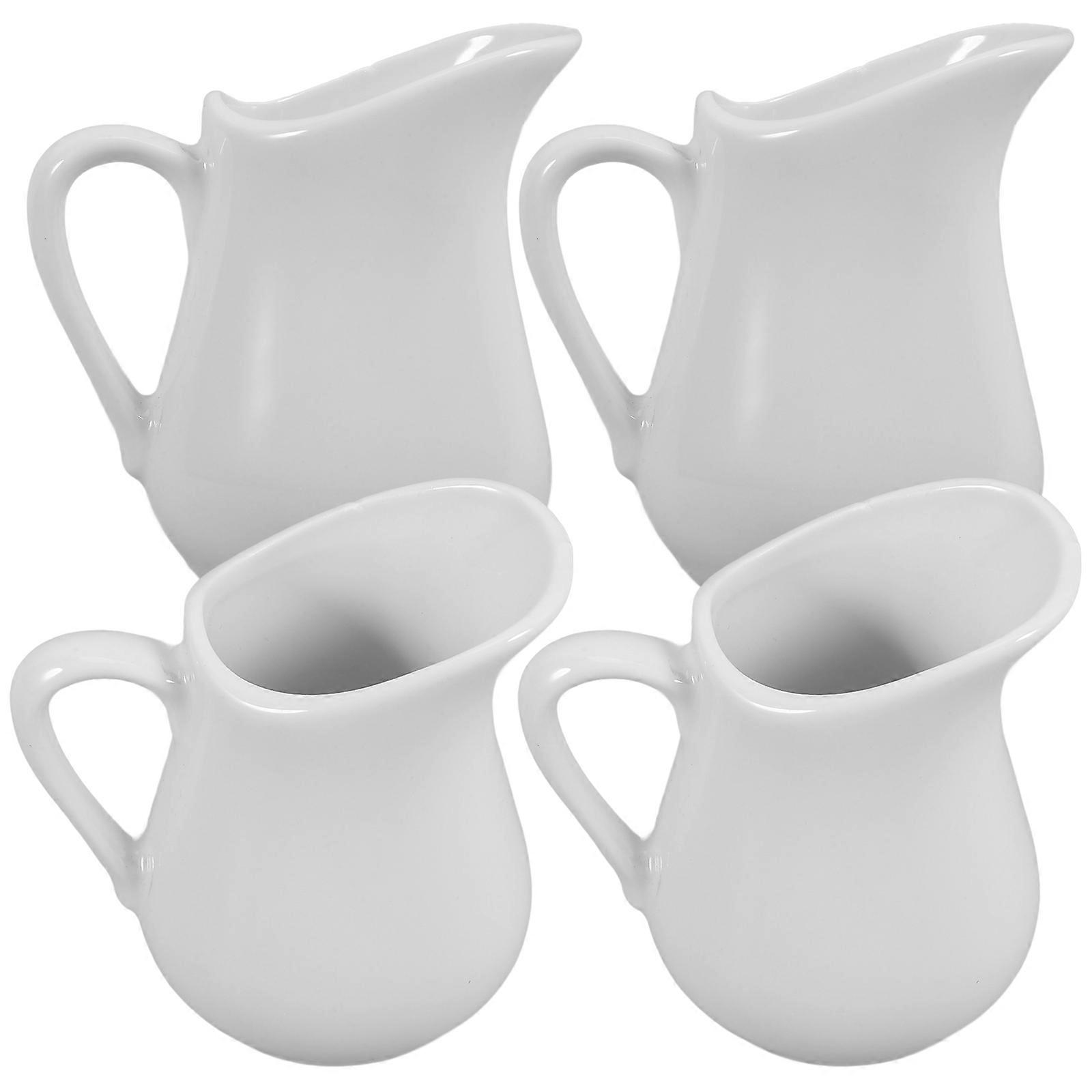 Coffee Creamer Ceramic Pitcher for Milk Creamer 4Pcs Small Pitcher Set