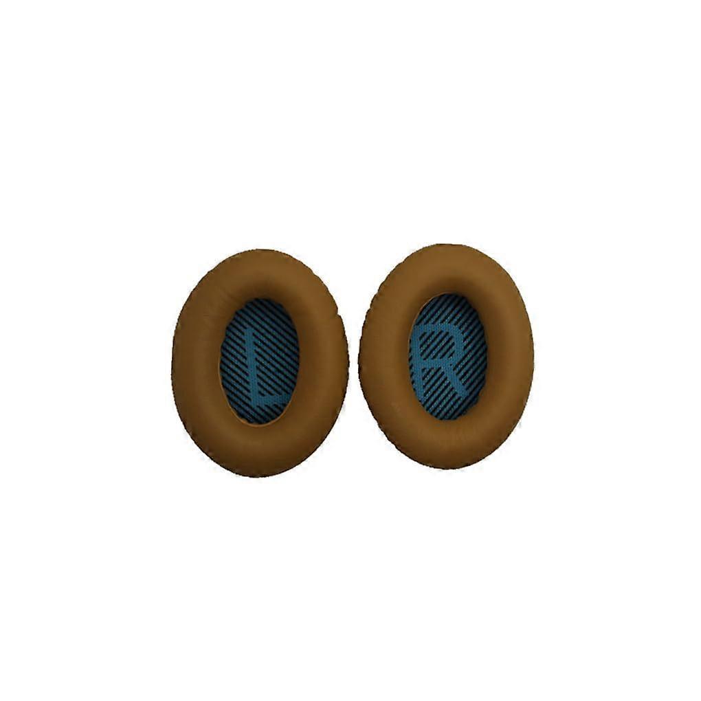 Cushion Ear Pads for Compatible QC35 Headphones, Leather Replacement Ear Pads, 1 Pair, Khaki and Blue