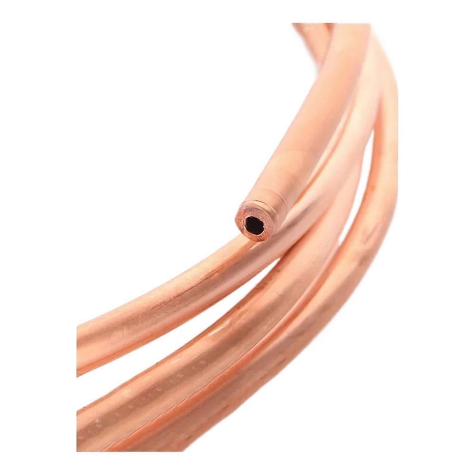 2 Meter T2 Soft Copper Tube Coil 1.6mm to 12mm OD Pure Copper Cooling Pipe Hollow Circular Fitting 8x0.6mm Specifications