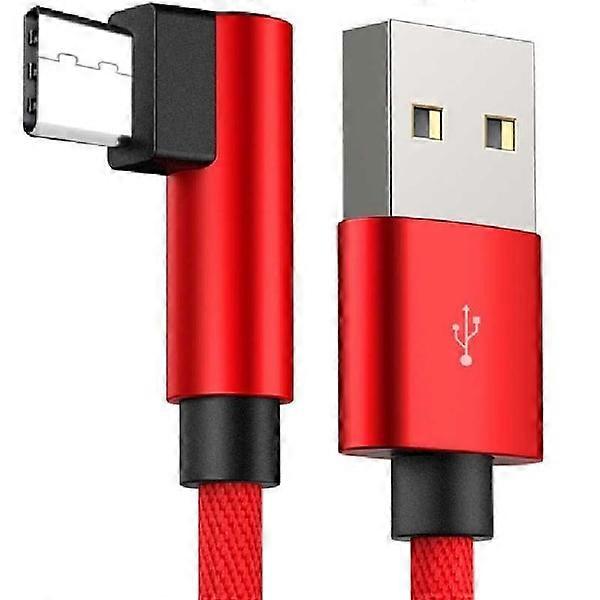 3m Durable Braided Metallic USB-C Cable Quick Charge 3.0 Red