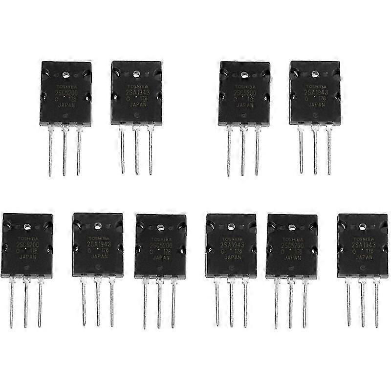 5 Pairs High-power Audio Transistors Matched 2sa1943 2sc5200.