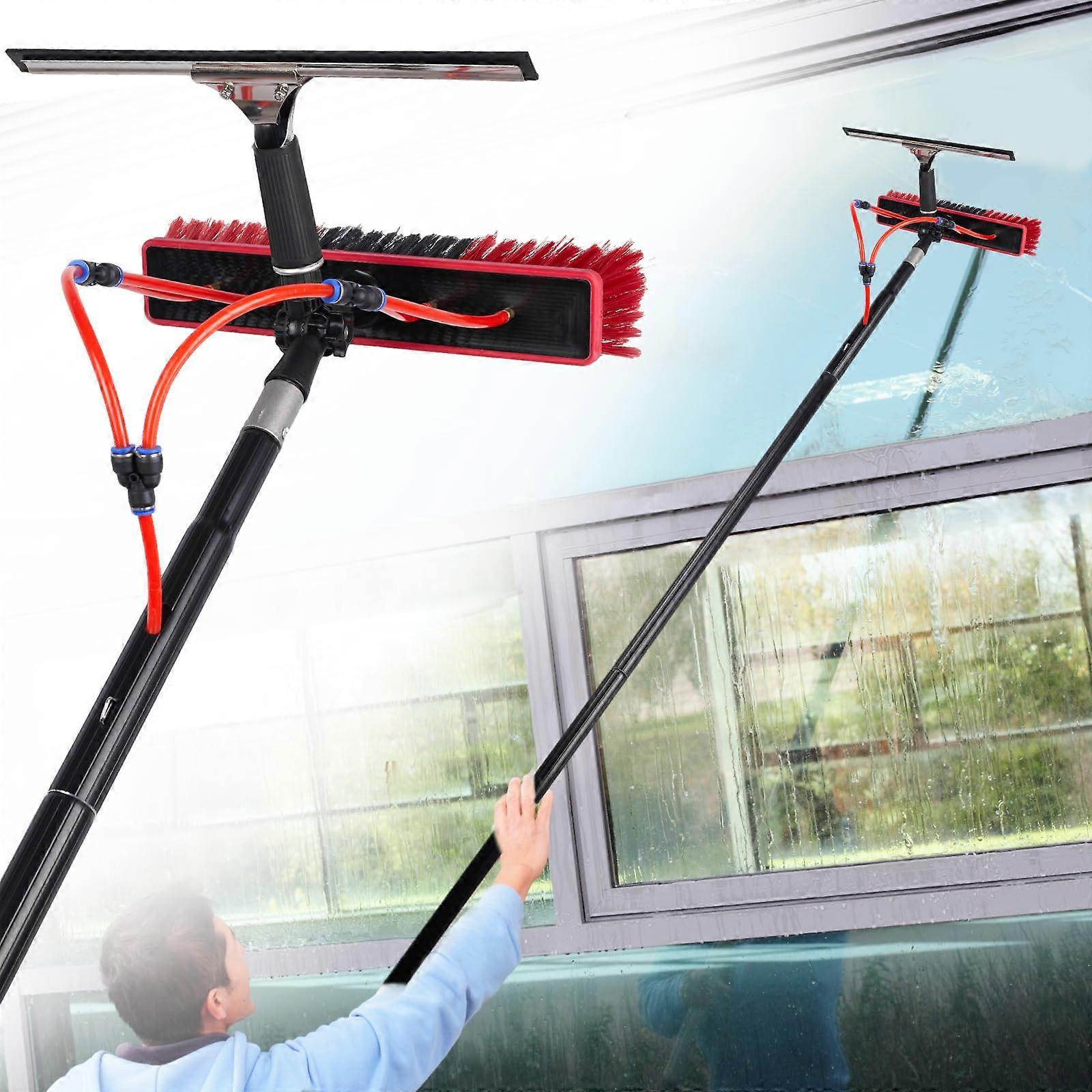 35FT Water Fed Pole Kit with Soft Brush and 65FT Hose for  Window and Solar Panel Cleaning