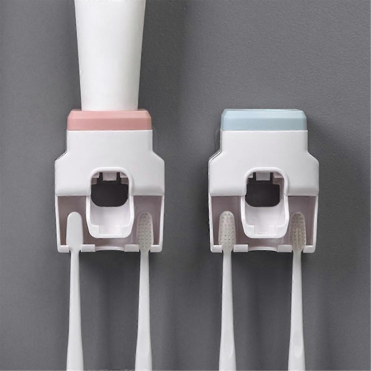 Automatic Toothpaste Squeezer Wall Mounted Punch-Free Rack Blue