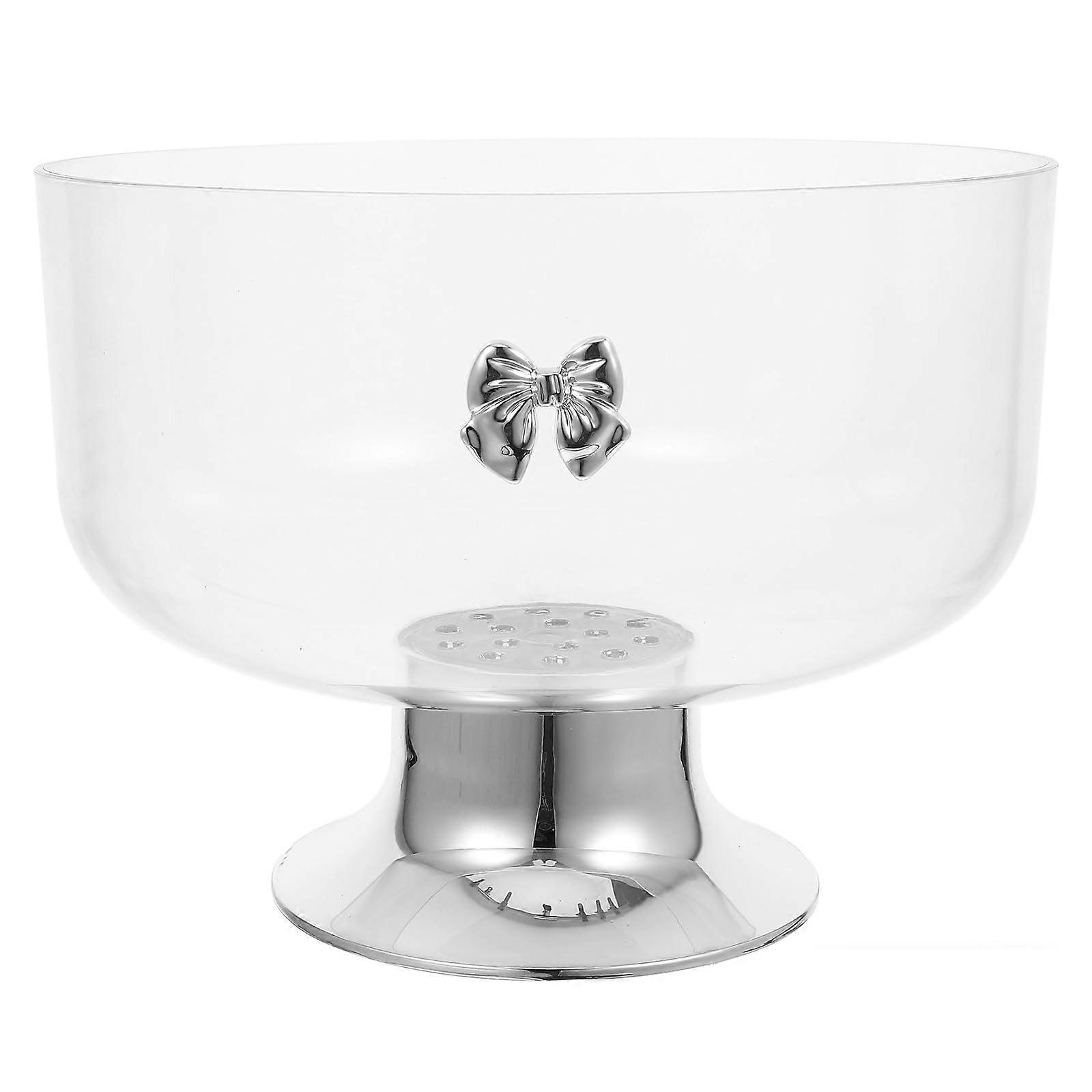 Acrylic Dessert Bowl with Elegant Pedestal Design, Large Clear Footed Serving Bowl for Fruits and Salads