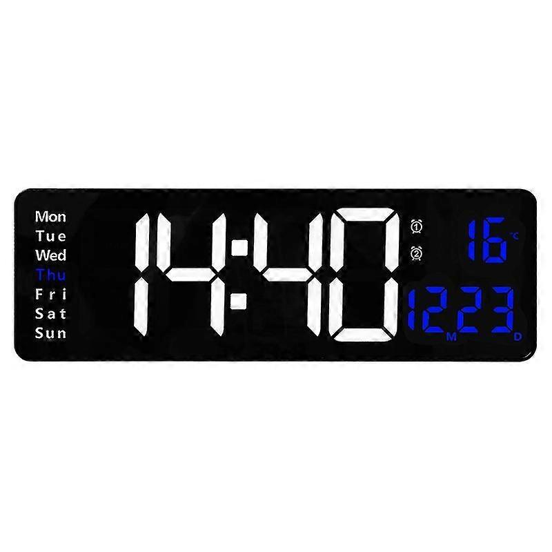 Large Electronic Wall Clock Remote Control Temp Date Power Off Memory Table Clock Wall-mounted Dual Alarms Digital Led Clocks