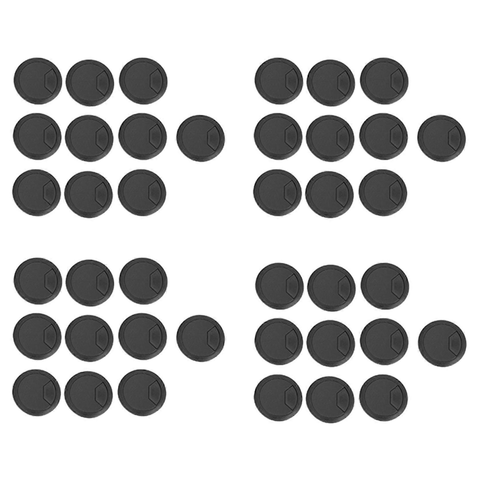 40 Pcs Round Plastic Computer Desk Cable Grommet Hole Cover 50mm Black