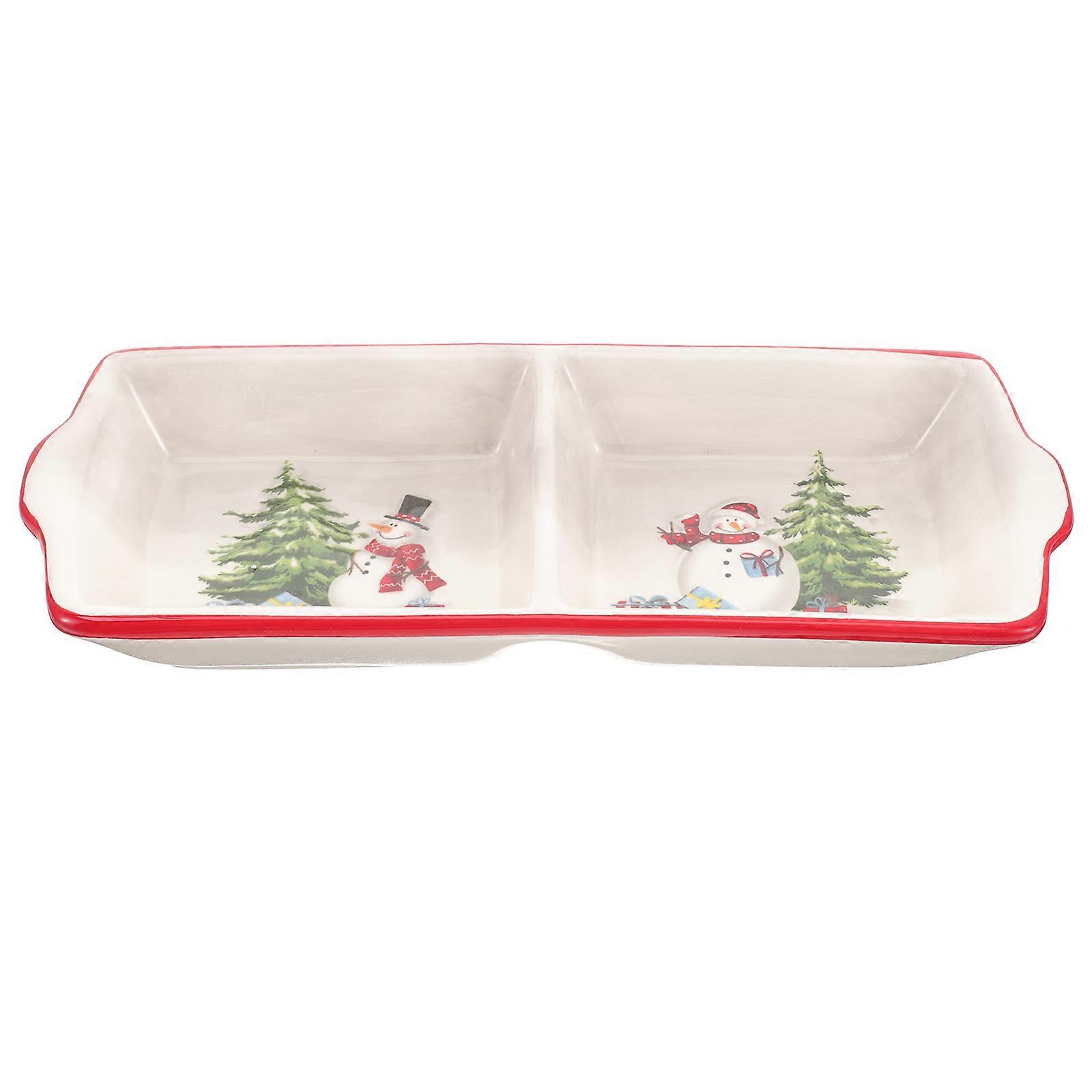 Ceramic Dish Christmas Plate for Food Serving Plate