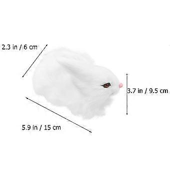 Simulation Rabbit Toy Mini Plush for Home Decoration 1Pcs White