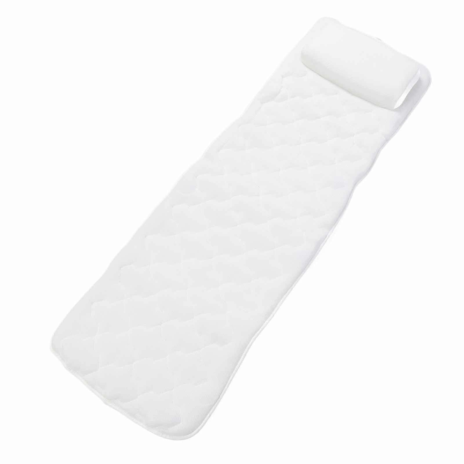 Full Body Bathtub Pillow with Extra Thick Headrest and Secure Suction Cups, Machine Washable