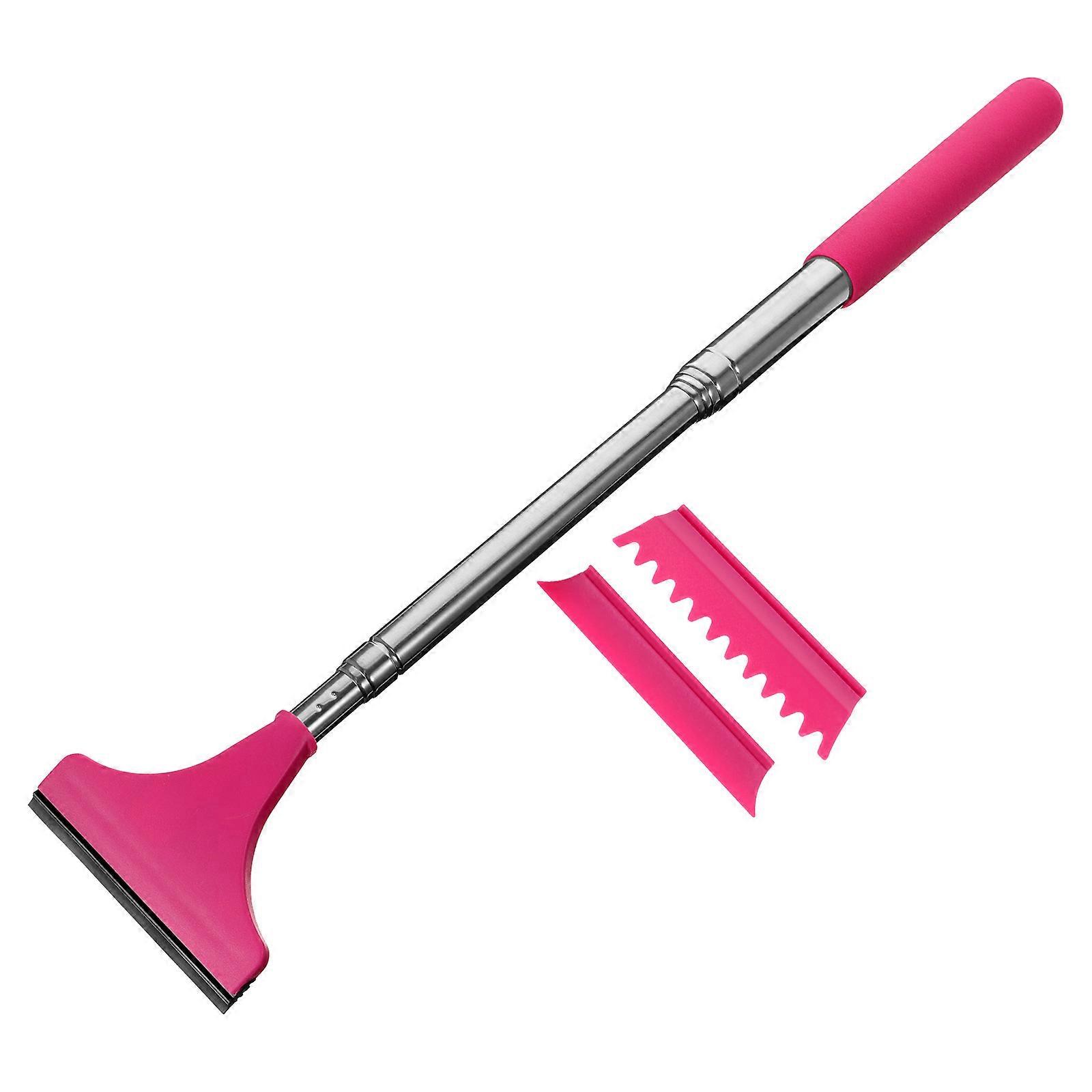 Pink Telescopic Window Squeegee for Car with Efficient Cleaning Ability and Durable Metal PVC Construction 1 Piece
