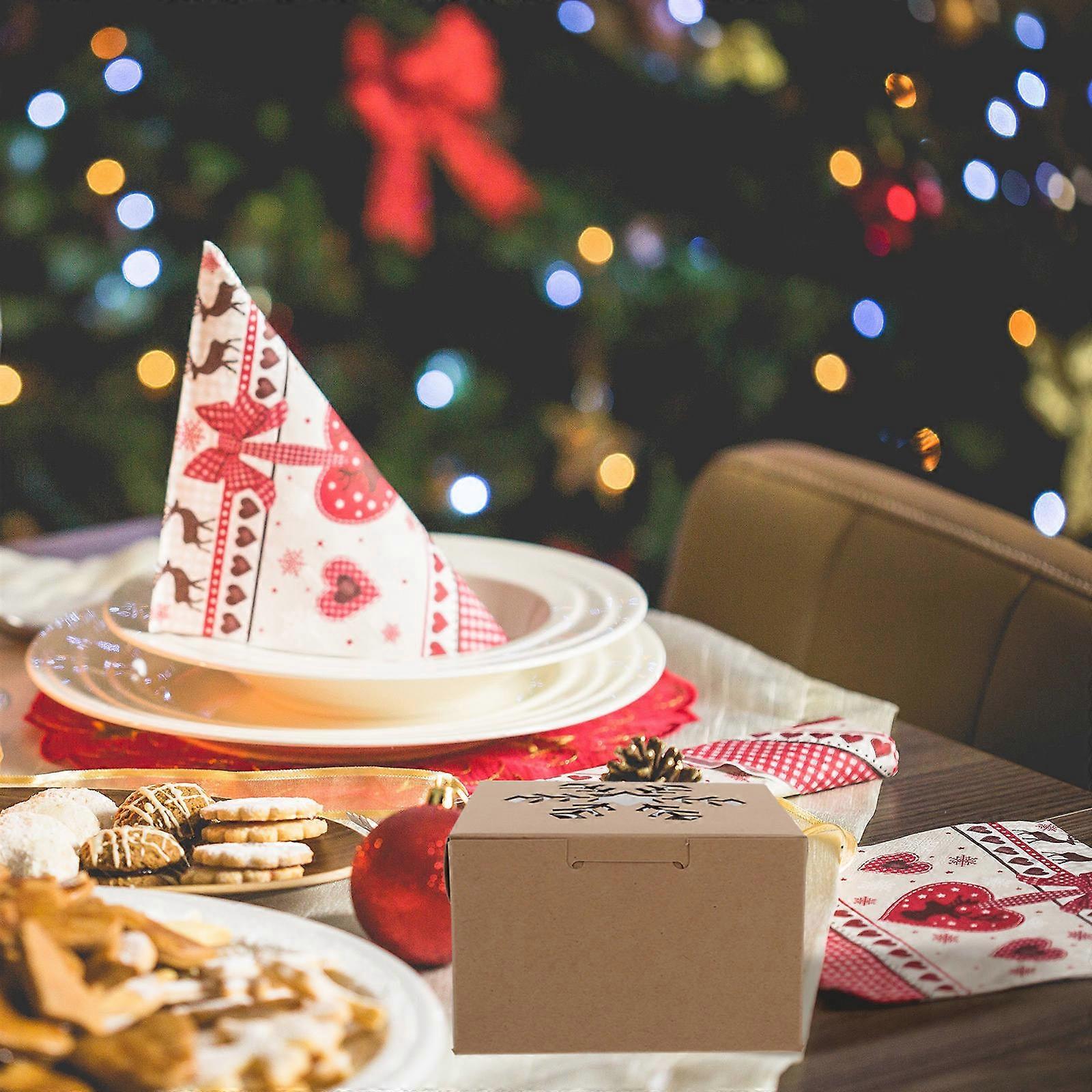 Cookie Boxes Christmas Gift Boxes Retro Design For Candies 25Pcs