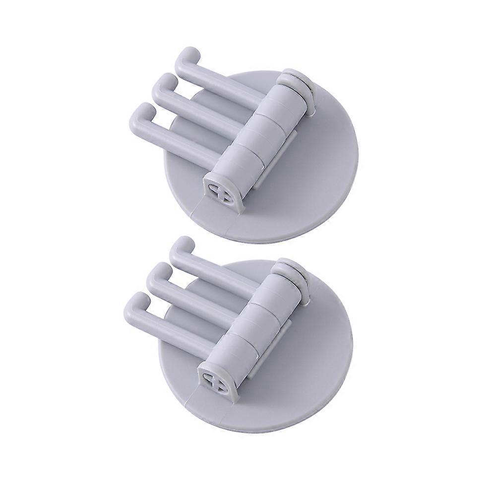 Bathroom Towel Rack 2Pcs Rotating 3-Arms Wall Mounted Hanging Hooks