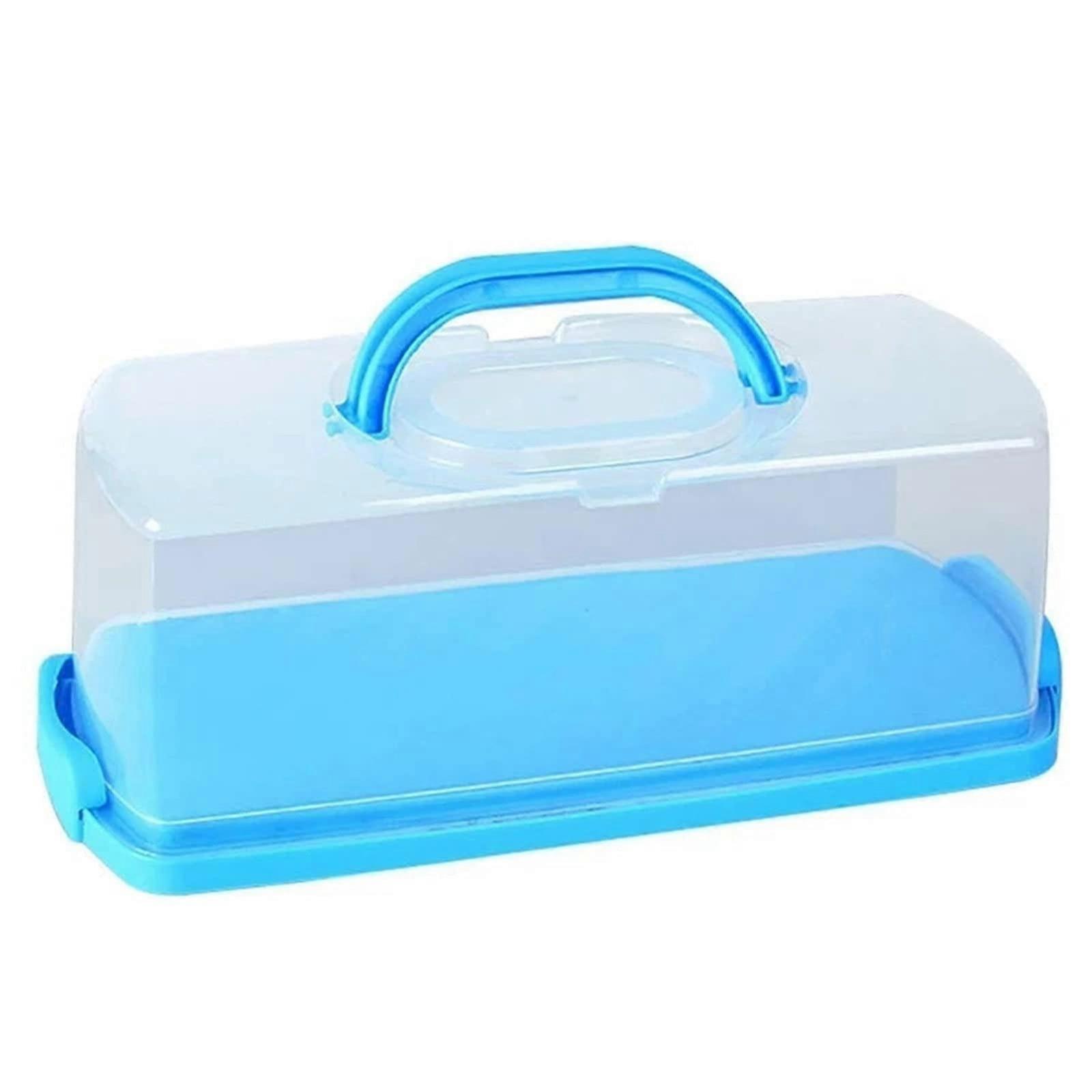 Bread Storage Container with Handle for Kitchen Countertop Travel Picnic Blue One Size