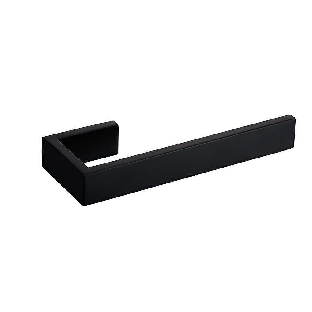 Black Bathroom Hardware Set with Towel Rail Hooks Shelf Tissue Holder Rustproof Easy Install