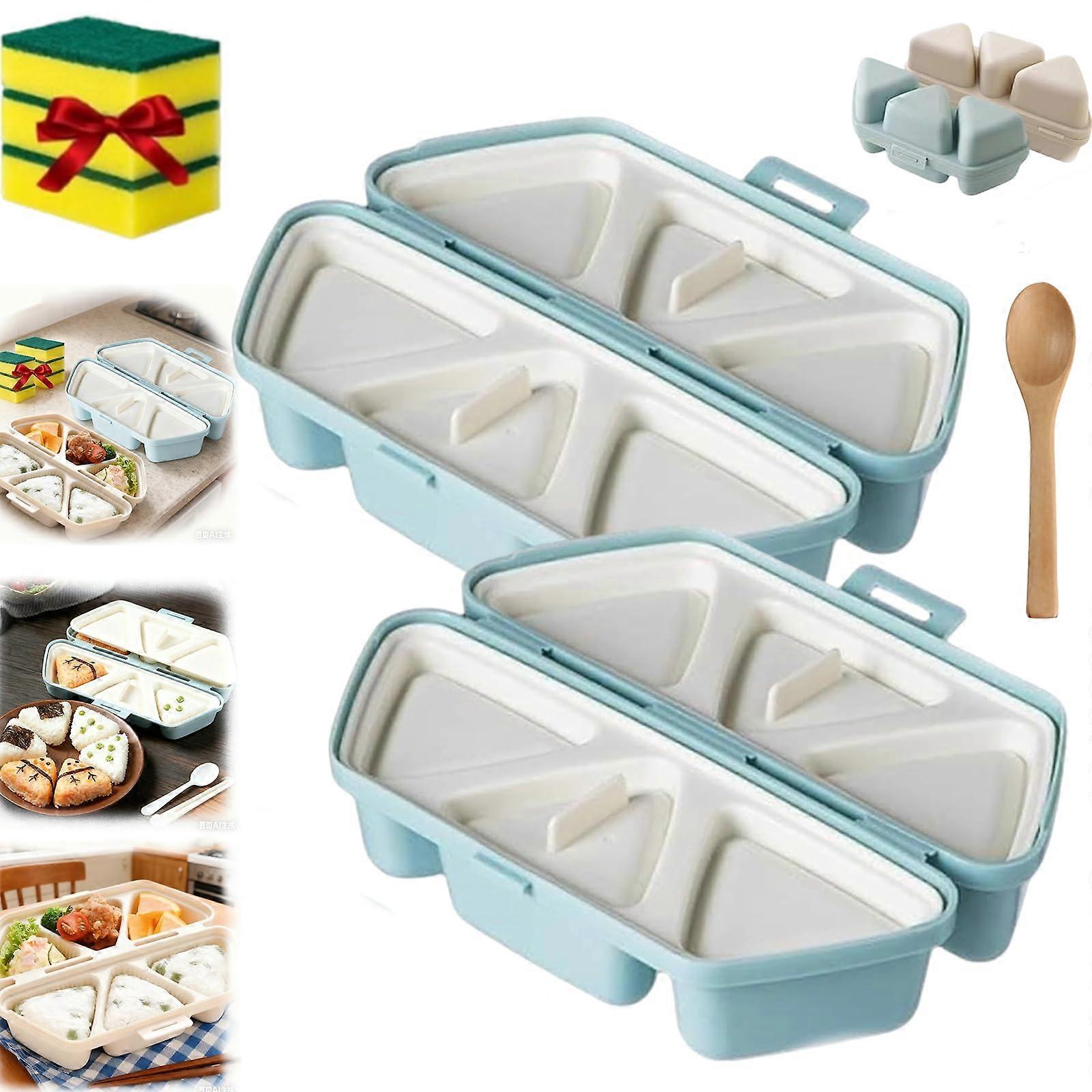 Onigiri Mold 6 Cavity Triangle Sushi Rice Ball Maker with Foldable NonStick Design 2Pcs
