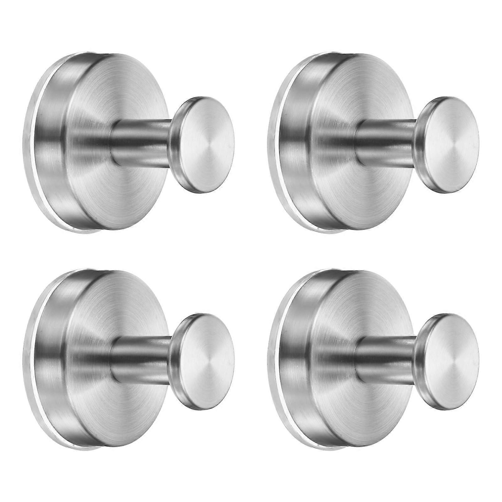 4 Pack Suction Cup Towel Hooks Stainless Steel No Drill Bathroom Wall Hooks Rust Resistant Silver