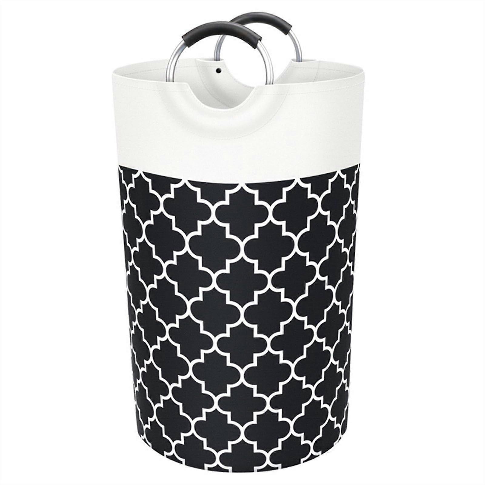 Foldable Large Capacity Laundry Basket and Hamper for Clothes Storage with Durable Elegant Design Black