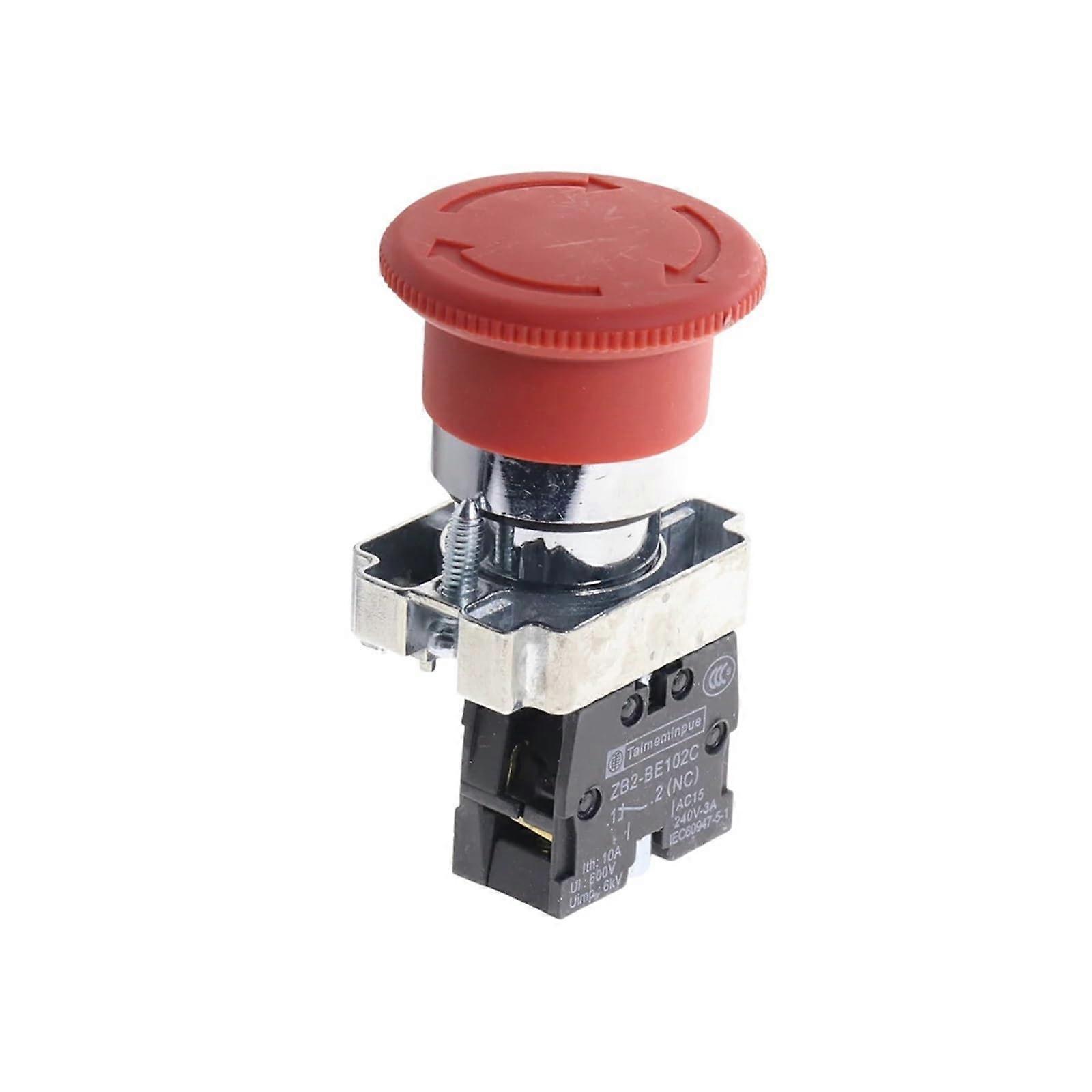 22mm Red Emergency Stop Button NC Mushroom Push Switch for Quick Shutdown