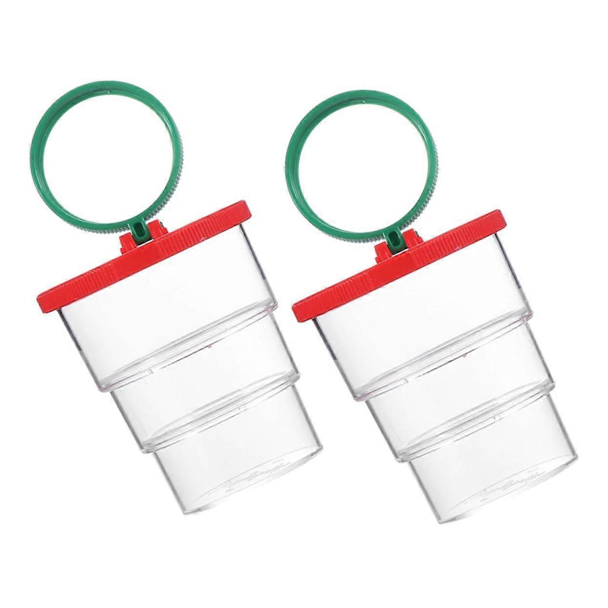 2pcs Insect Viewer Boxes Outdoor Bug Observation Kit for Kids with Educational Magnifier Case