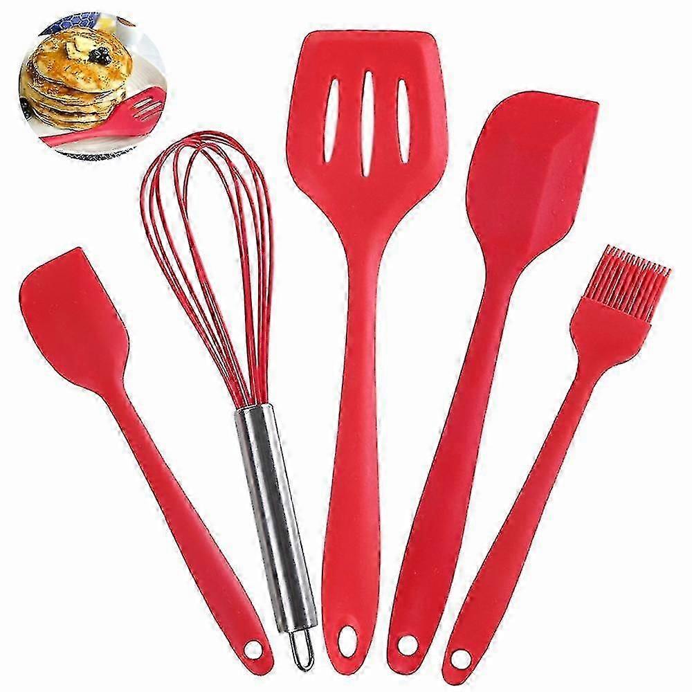 5 Piece Premium Silicone Kitchen Utensils Set High Heat Resistant