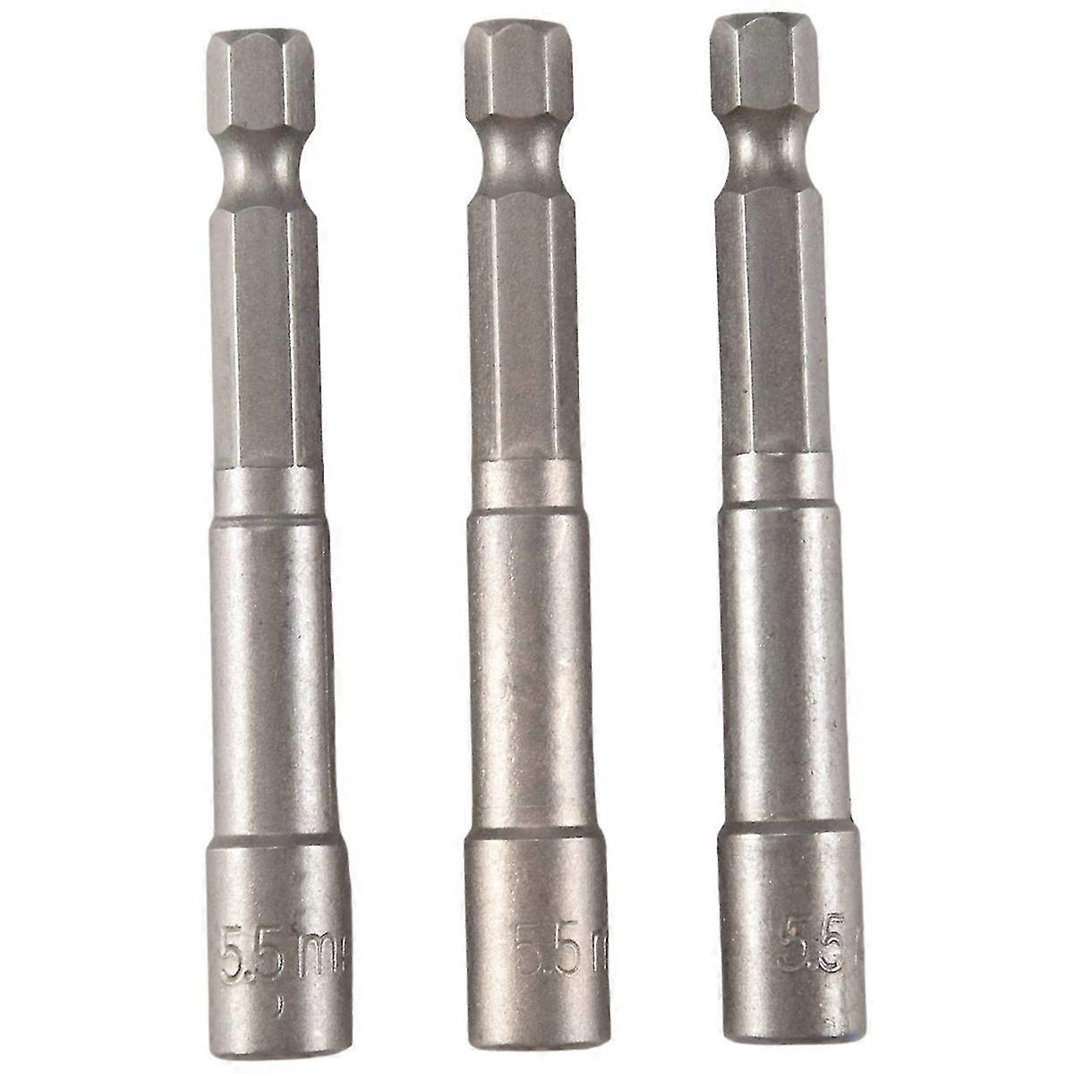65mm Length 5.5mm Hex Socket Driver Bit Magnetic Bit 3 Pcs