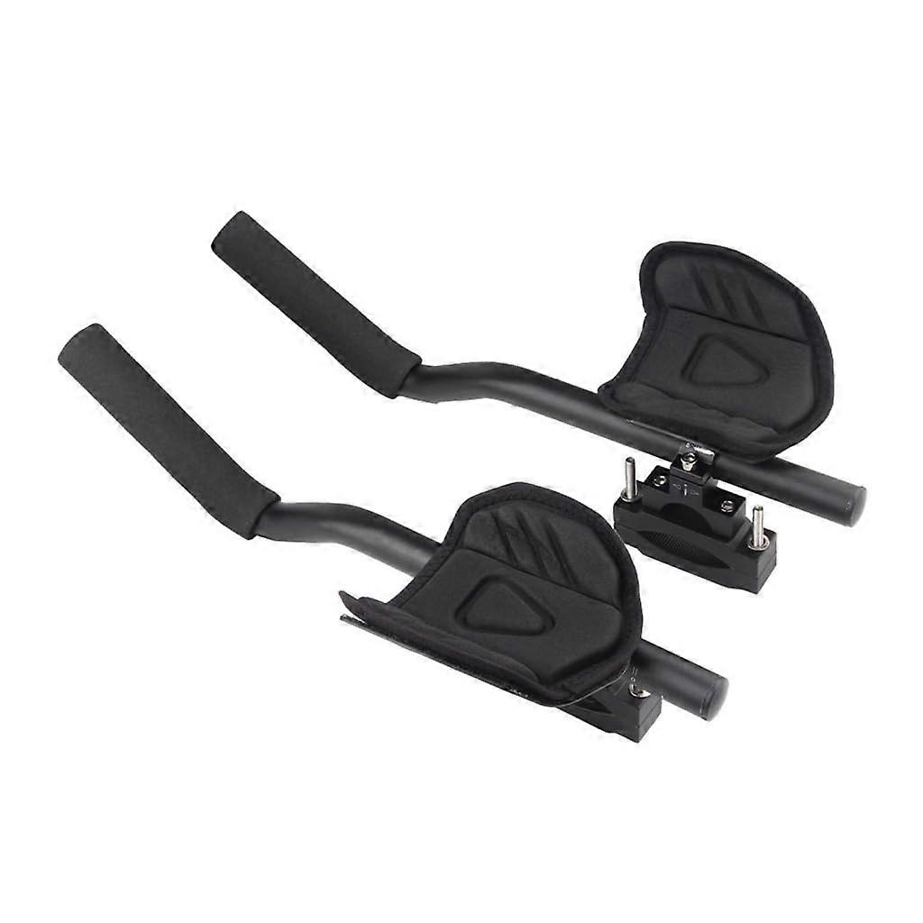 Aero Bars Aluminum Alloy Triathlon Handlebar Extensions with Ergonomic Armrest and Shock Absorption Padding 0607