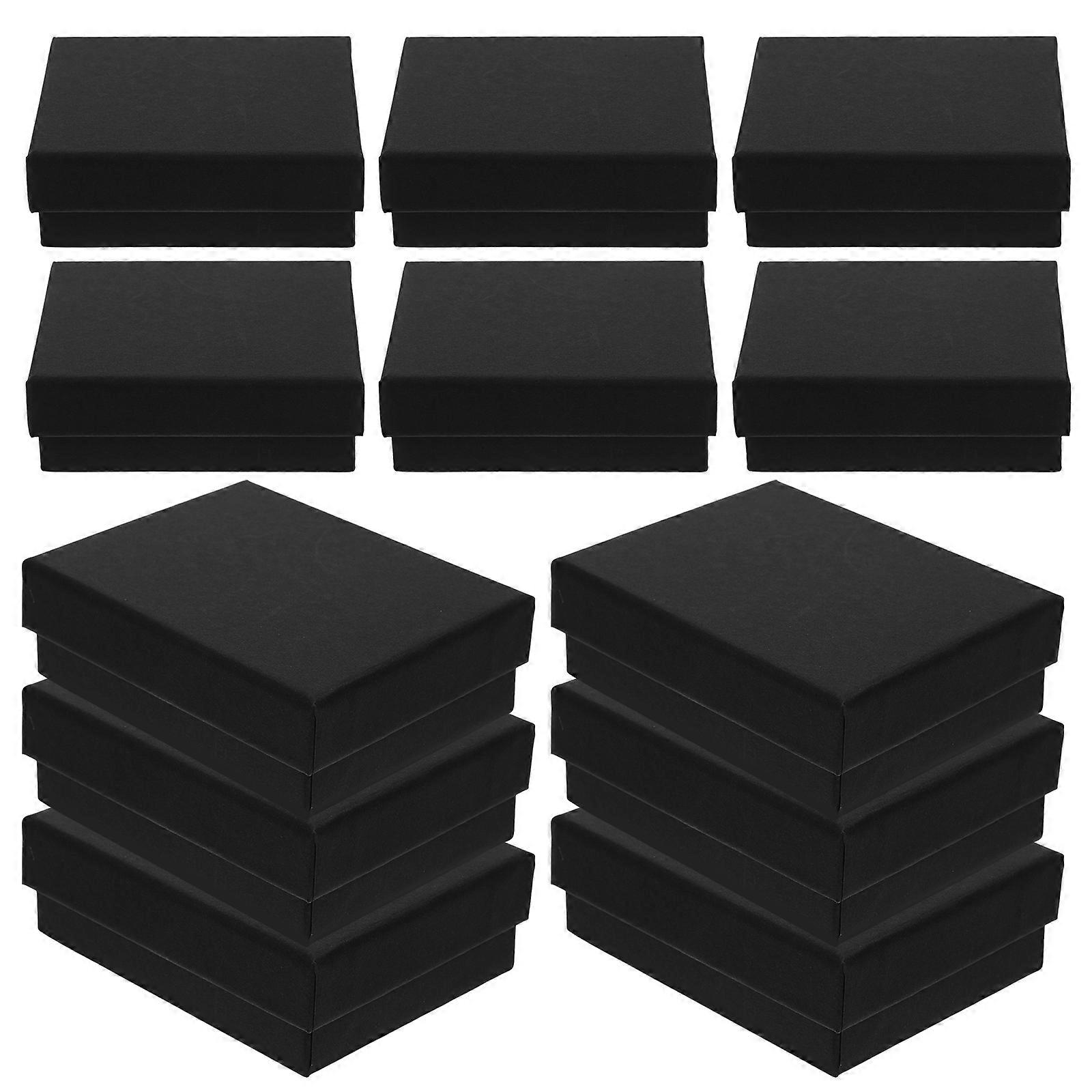 Jewelry Boxes Bulk Necklace Gift Boxes for Storage 12Pcs Black Paper Packaging