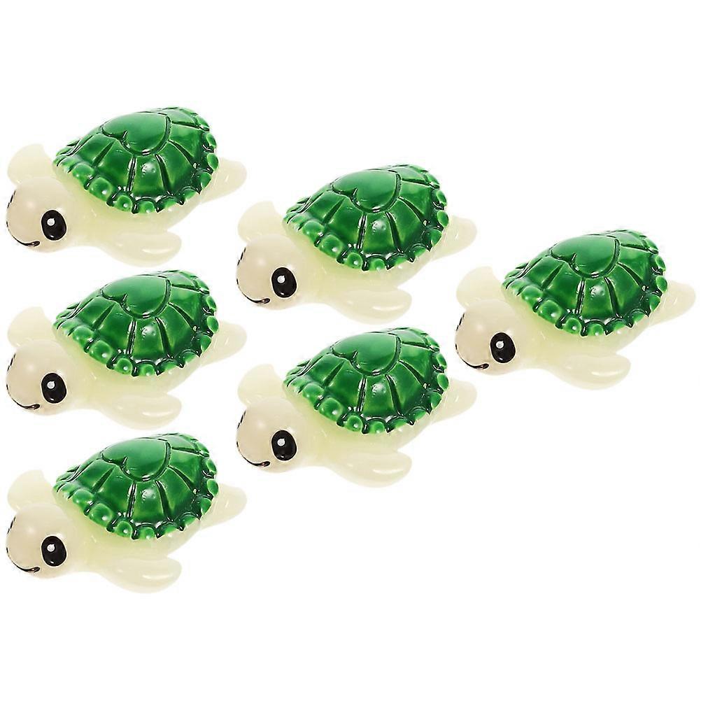 Mini Turtle Toy Figures Durable Resin Decoration 6Pcs for Yard