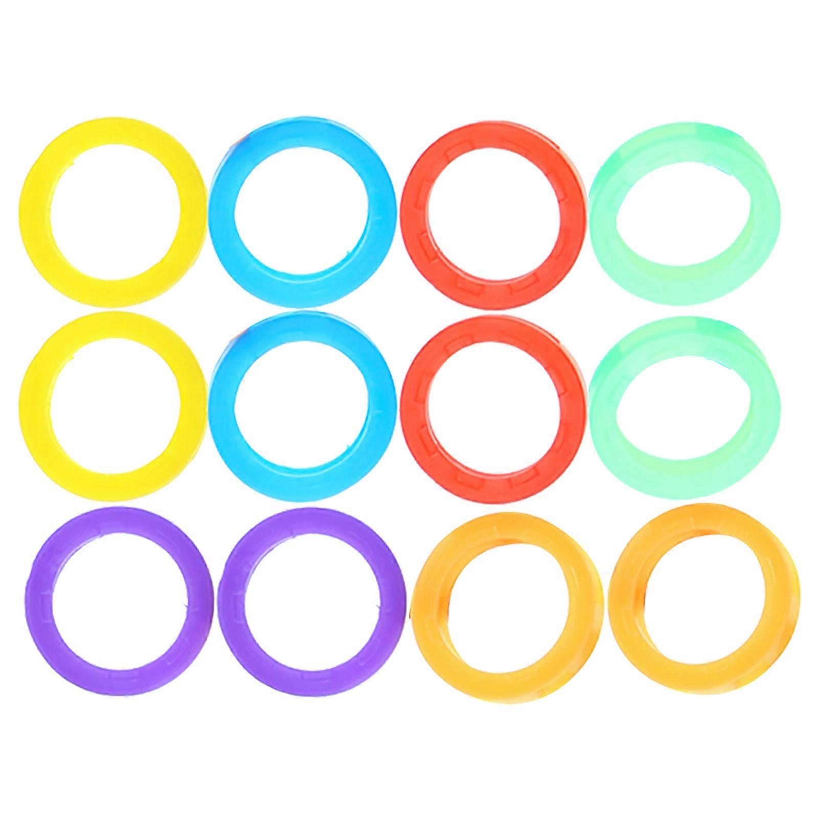 Key Caps Color Coding Rings Assorted Color Silicone Key Protection 12Pcs