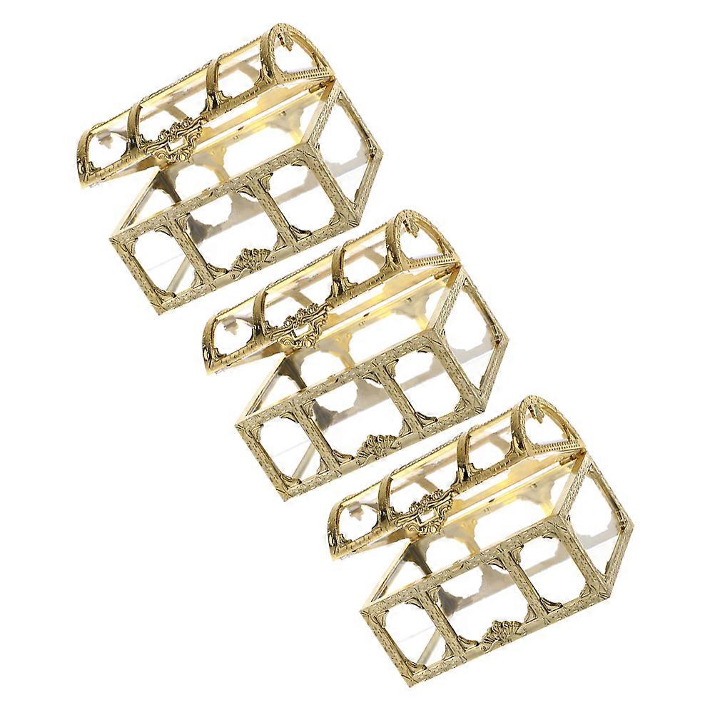 Plastic Treasure Chest Box for Storage Use 3Pcs Transparent Pirate Treasure Boxes