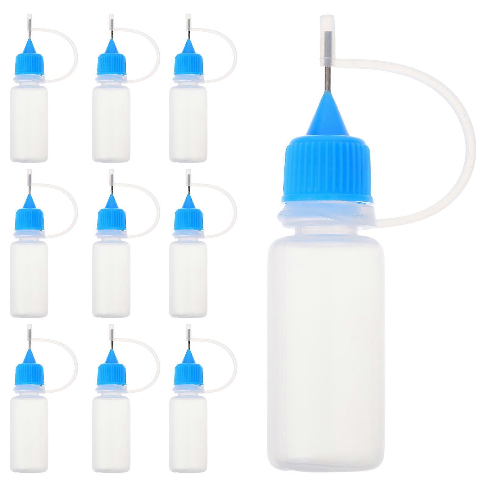 Plastic Squeeze Bottles Blue with Fine Tip for Accurate Liquid Control 10Pcs