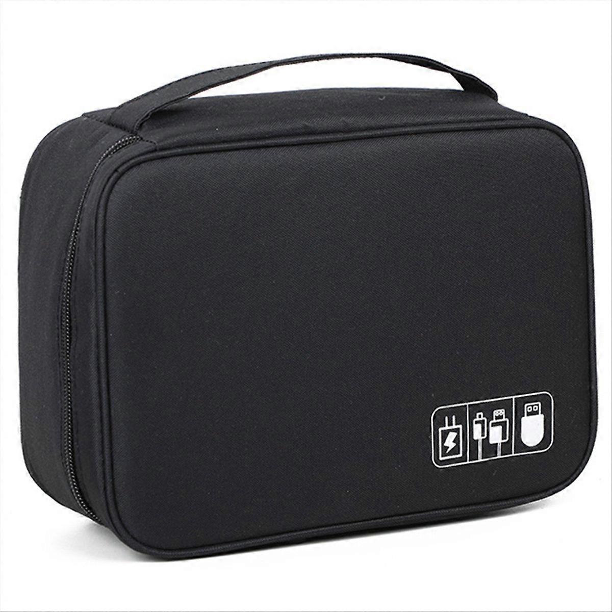Digital Data Cable Storage Bag Multi-Functional Storage Bag,Black