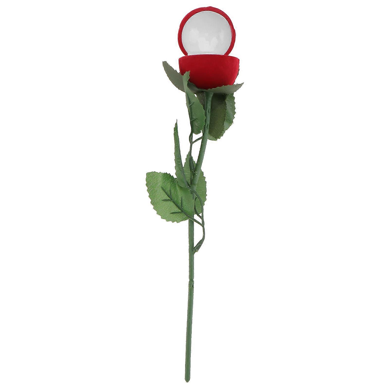 Creative Ring Case for Storage Rose Shape 1 Bouquet Simulate Rose Ring Box