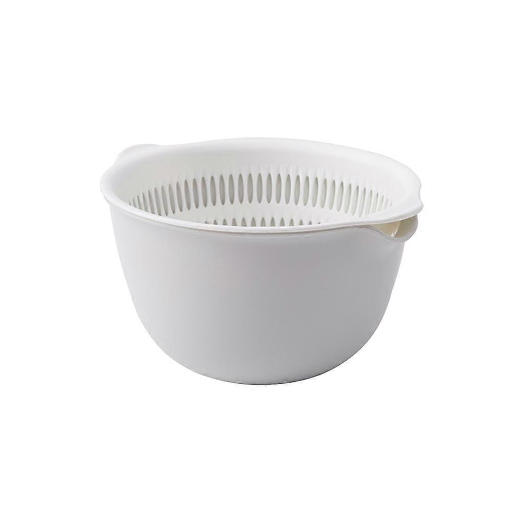 2Pcs Plastic Colander Double Layer for Washing Use Kitchen Strainer