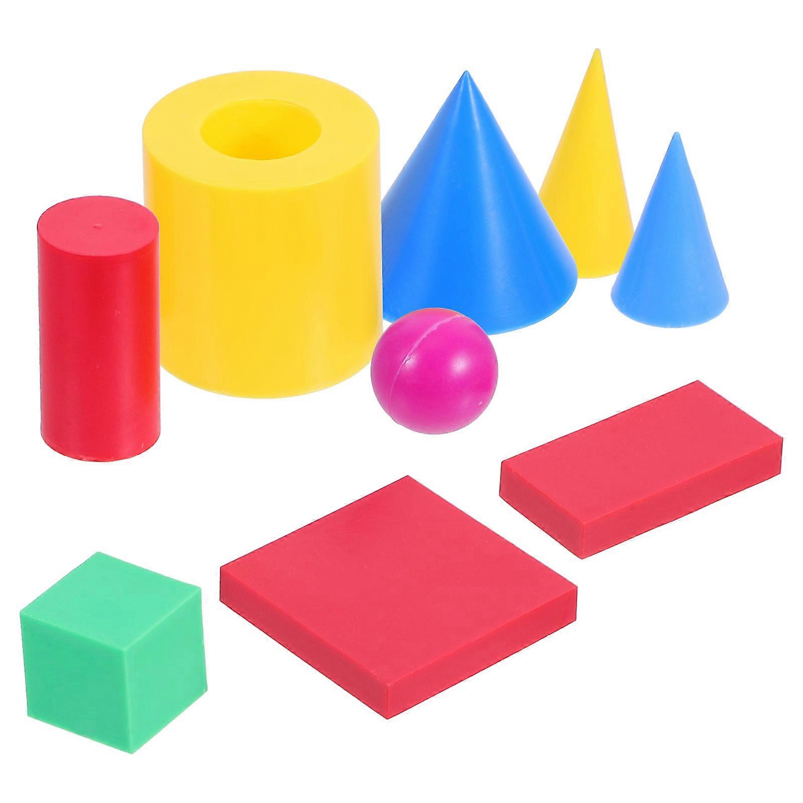 Geometric Solids Set Rectangular Cube Cylinder Cone Sphere for Education 4Sets
