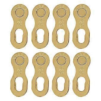 Lot de 4 paires de connecteurs de chaîne de vélo en acier 12 vitesses, accessoires de cyclisme dorés