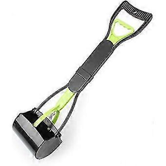 Ramasse-déjections canines pliable à long manche, outil portable de 68,5 cm (27 pouces) avec bord dentelé.
