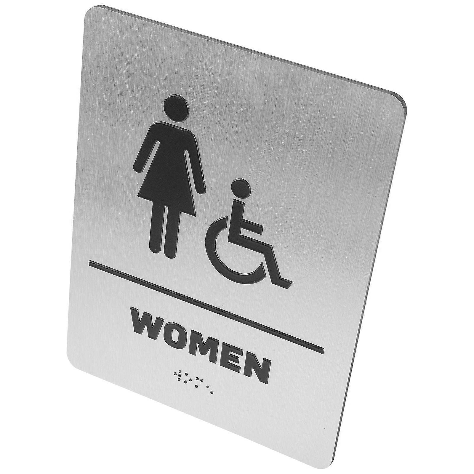 Toiletskilt til kvinder med blindskrift