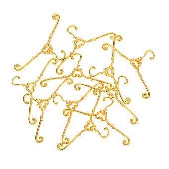 Mini cintres dorés pour vêtements de poupée, cintres en métal, lot de 10 pour poupée